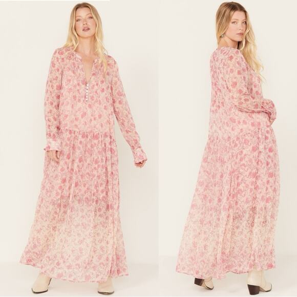 Floral Pink Maxi Dress - Picture 3 of 14